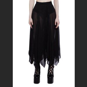 Widow brand goth shredded chiffon skirt